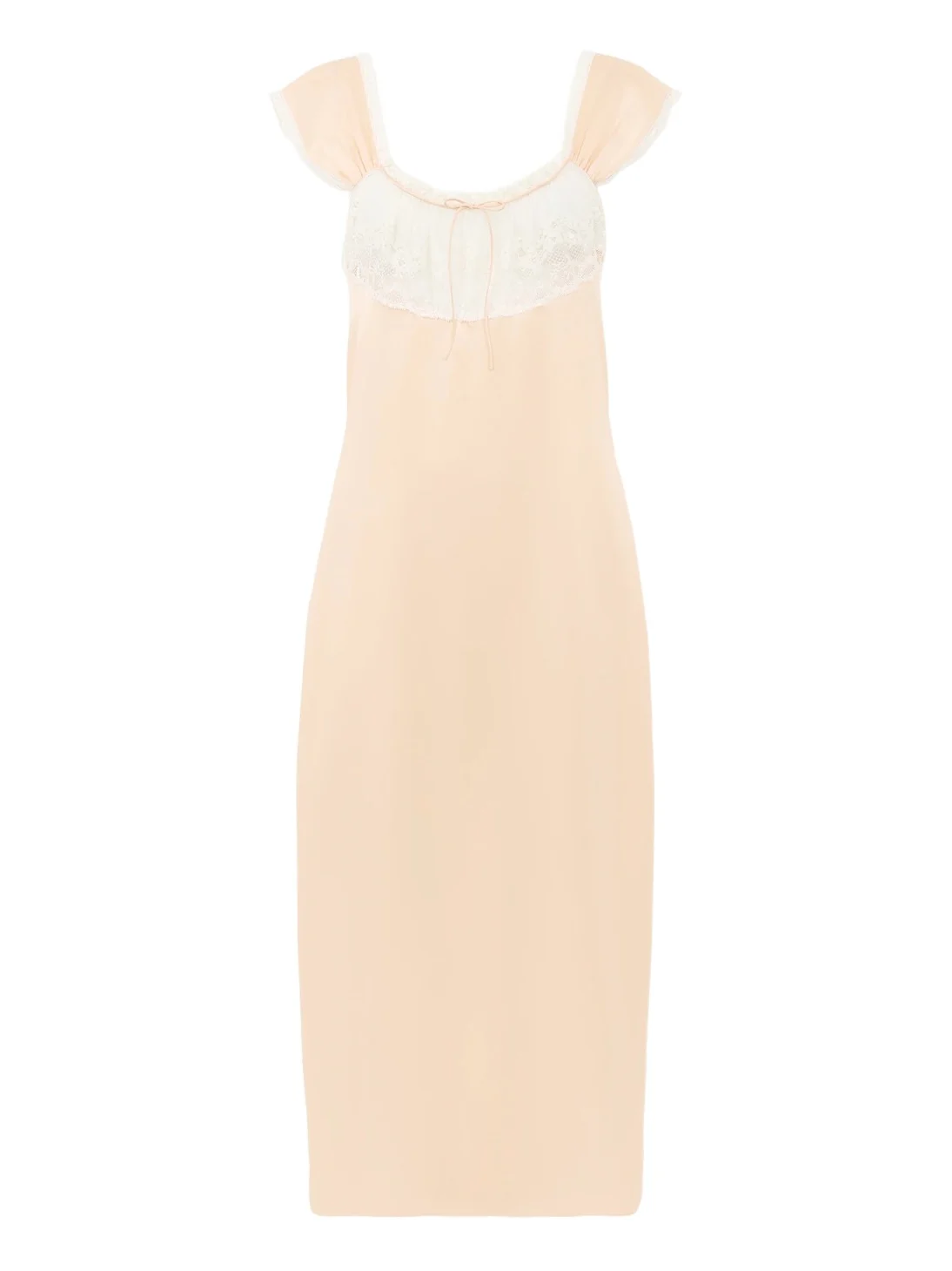 Chloé Lingerie dress in washed silk satin & lace