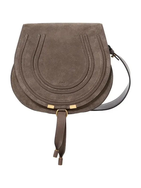 Marcie saddle bag in suede leather