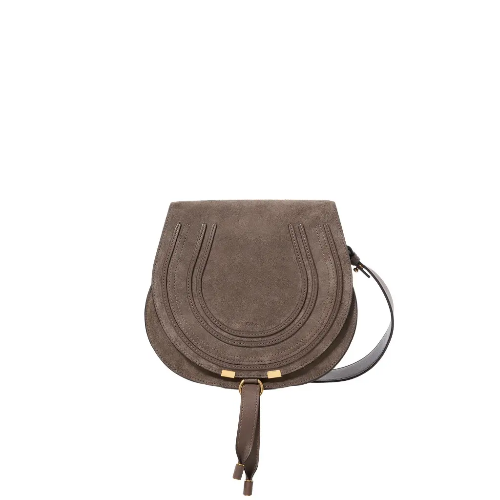 Chloé Marcie saddle bag in suede leather | Image 1 Chloé Marcie saddle bag in suede leather | Image 1