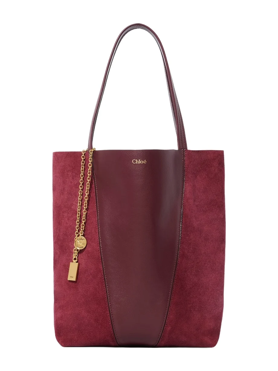 Chloé Chloé Spin tote bag in suede & soft leather