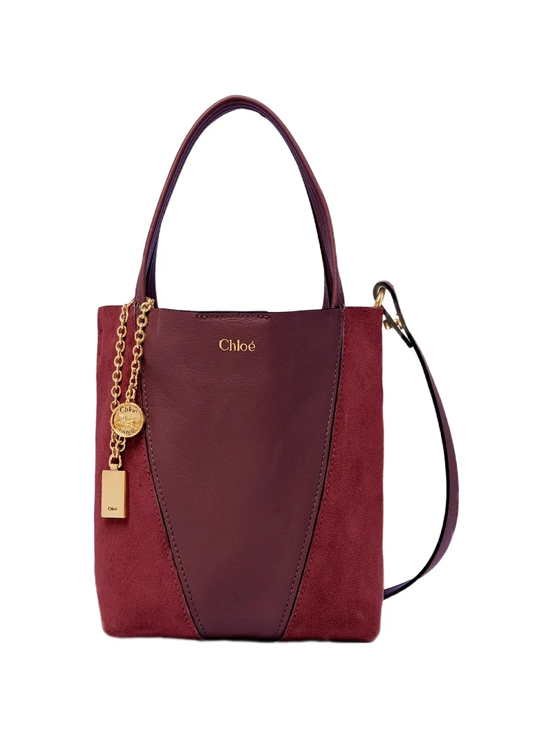 Chloé Small Chloé Spin tote bag in suede & soft leather