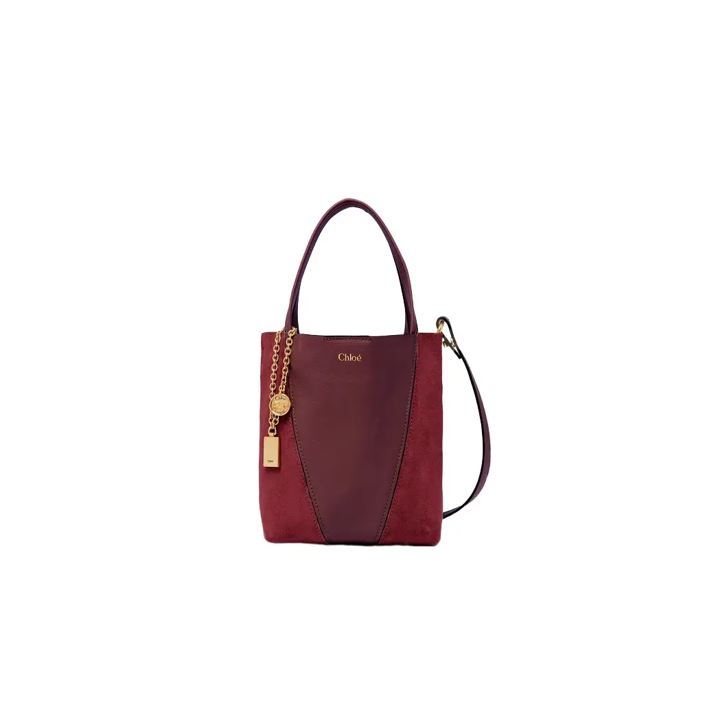 Chloé Small Chloé Spin tote bag in suede & soft leather | Image 1 Chloé Small Chloé Spin tote bag in suede & soft leather | Image 1