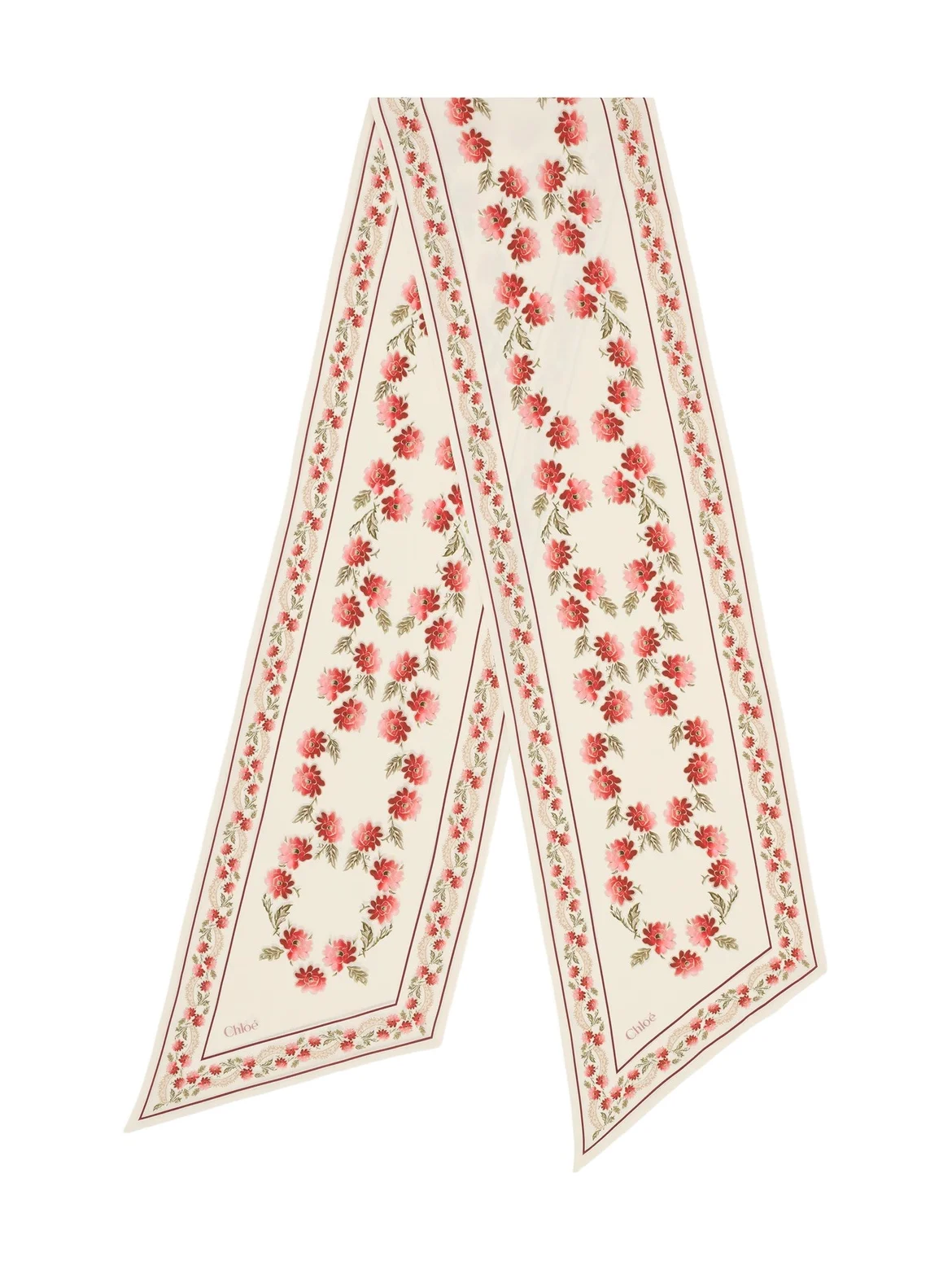 Chloé The Chloé Folk bandeau scarf in silk crêpe