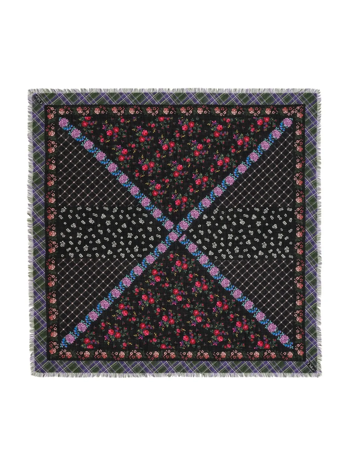 Chloé The Chloé Folk square scarf in wool