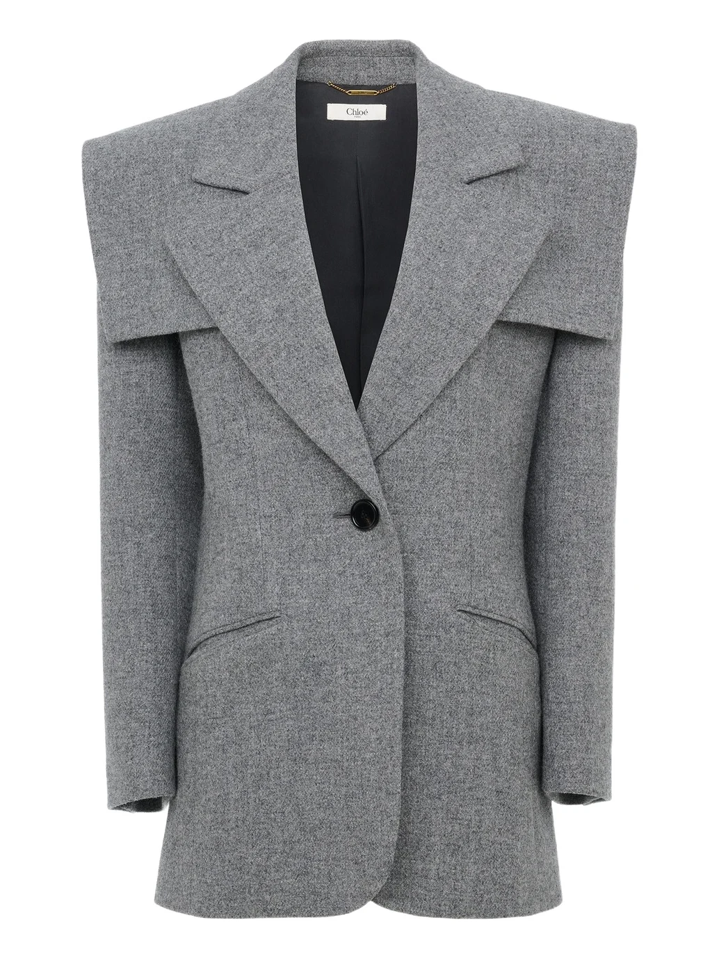 Single-breasted tailored jacket in chiné wool Single-breasted tailored jacket in chiné wool