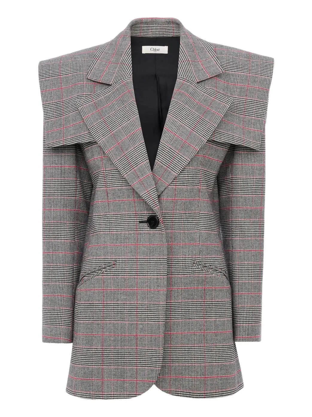 Single-breasted tailored jacket in Prince of Wales wool Single-breasted tailored jacket in Prince of Wales wool