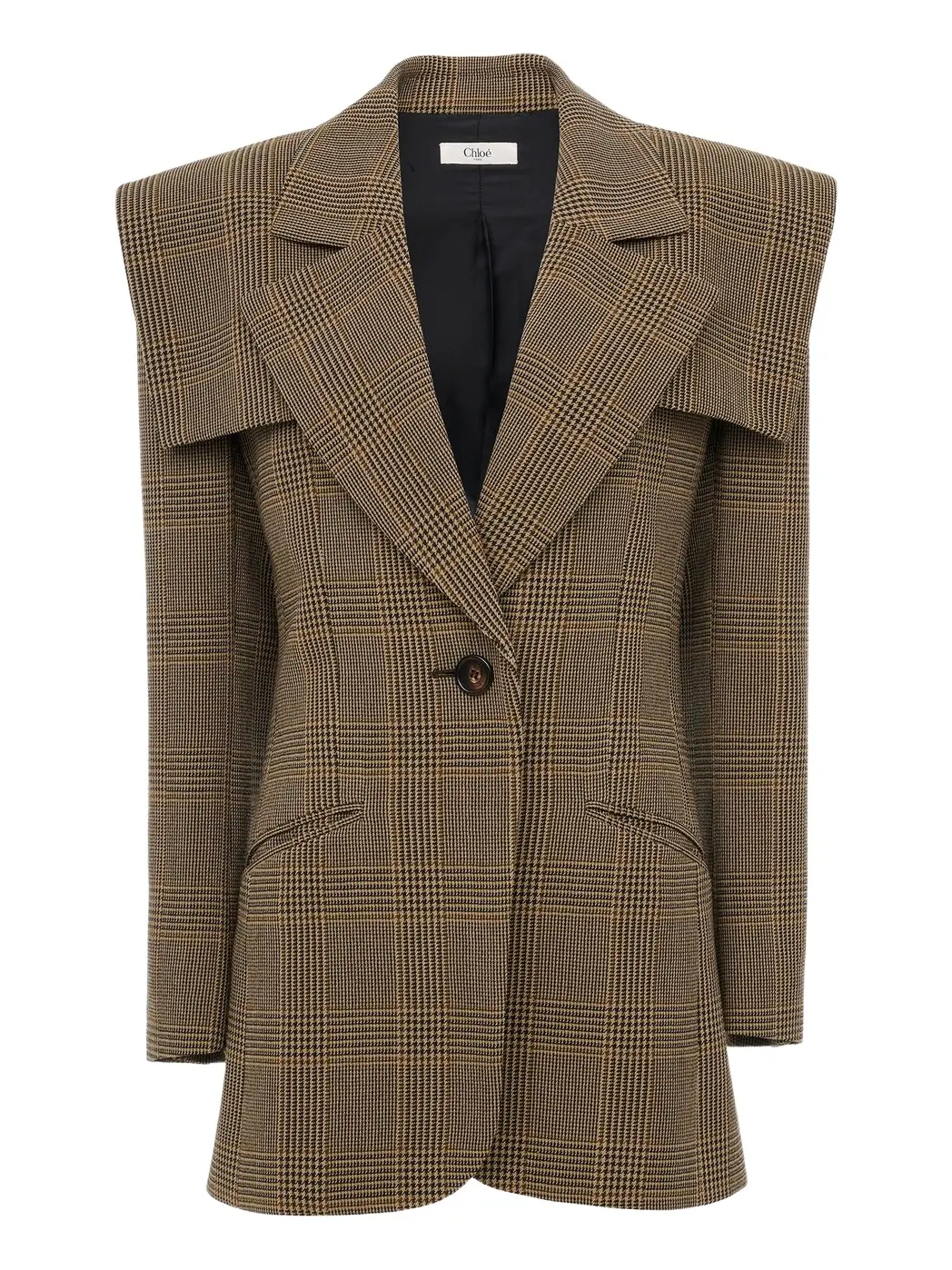 Single-breasted tailored jacket in Prince of Wales wool Single-breasted tailored jacket in Prince of Wales wool