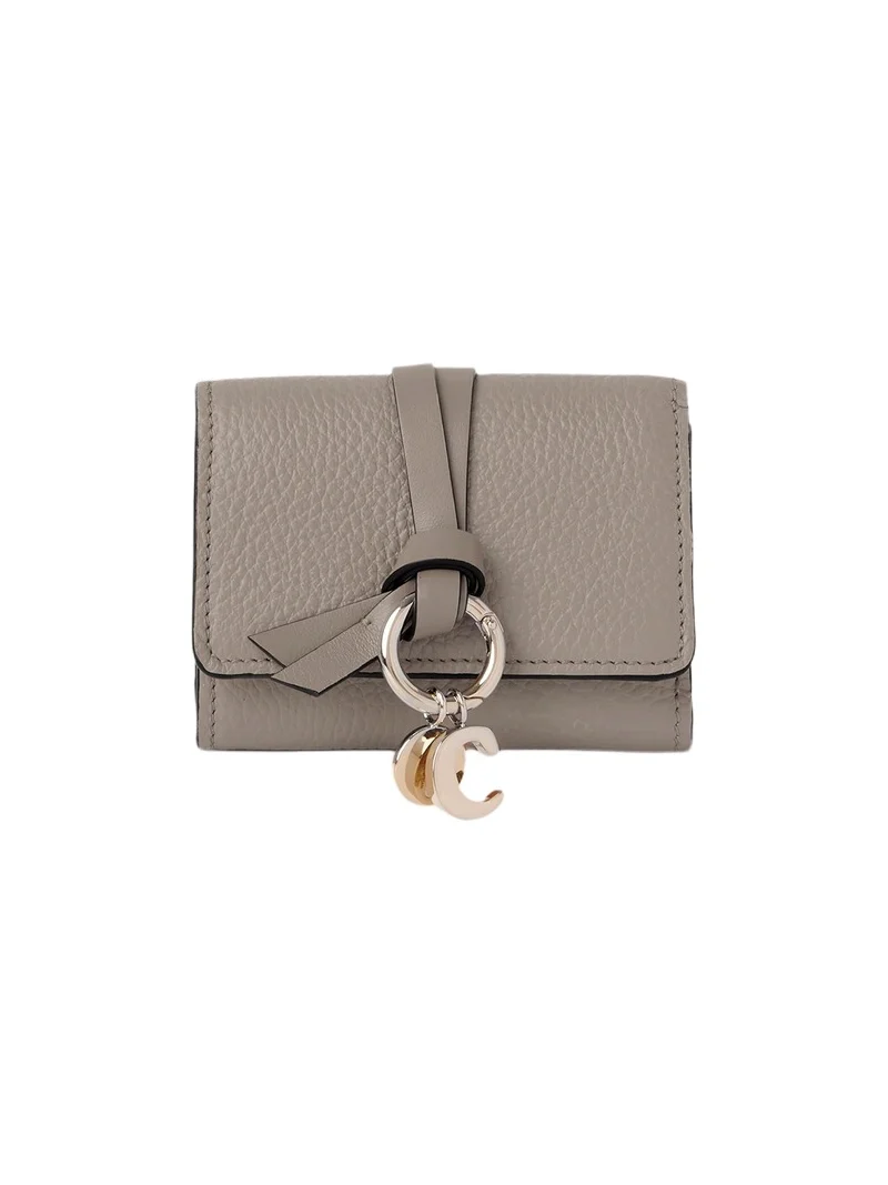 Mini Alphabet tri-fold in grained leather