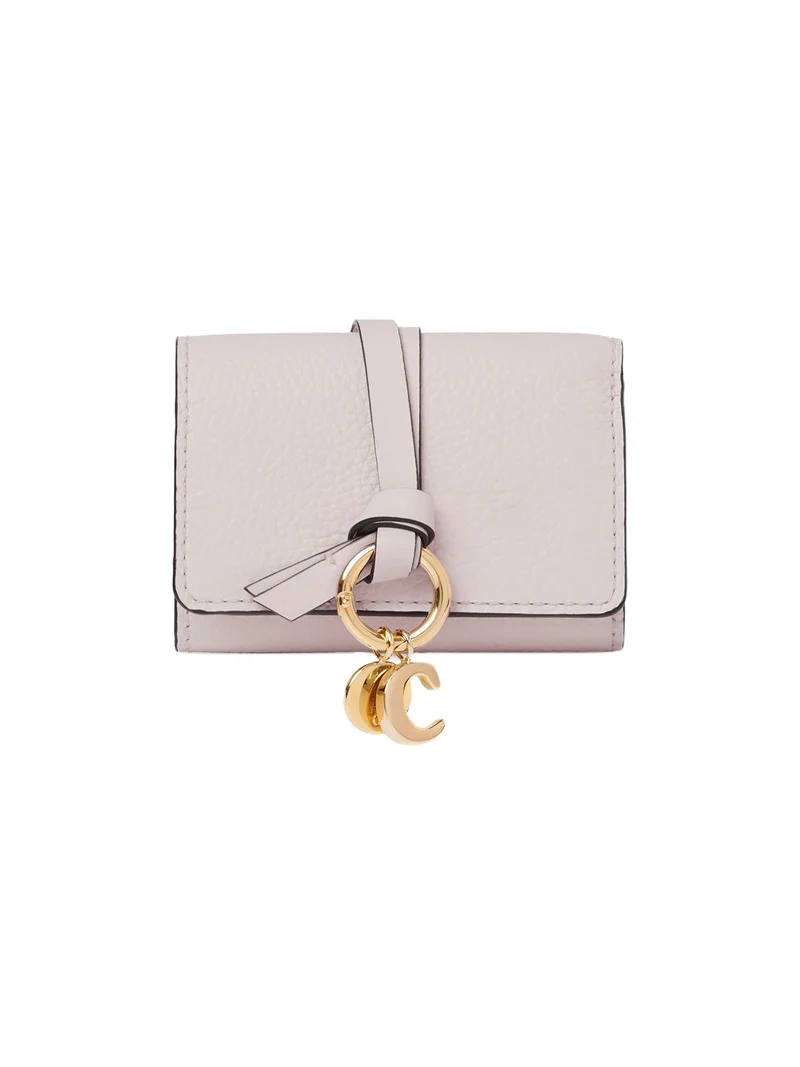 Mini Alphabet tri-fold in grained leather