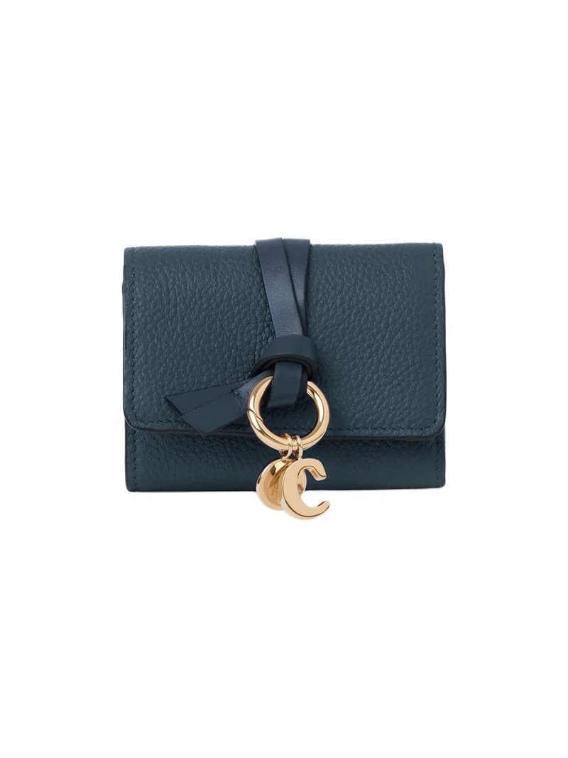 Mini Alphabet tri-fold in grained leather