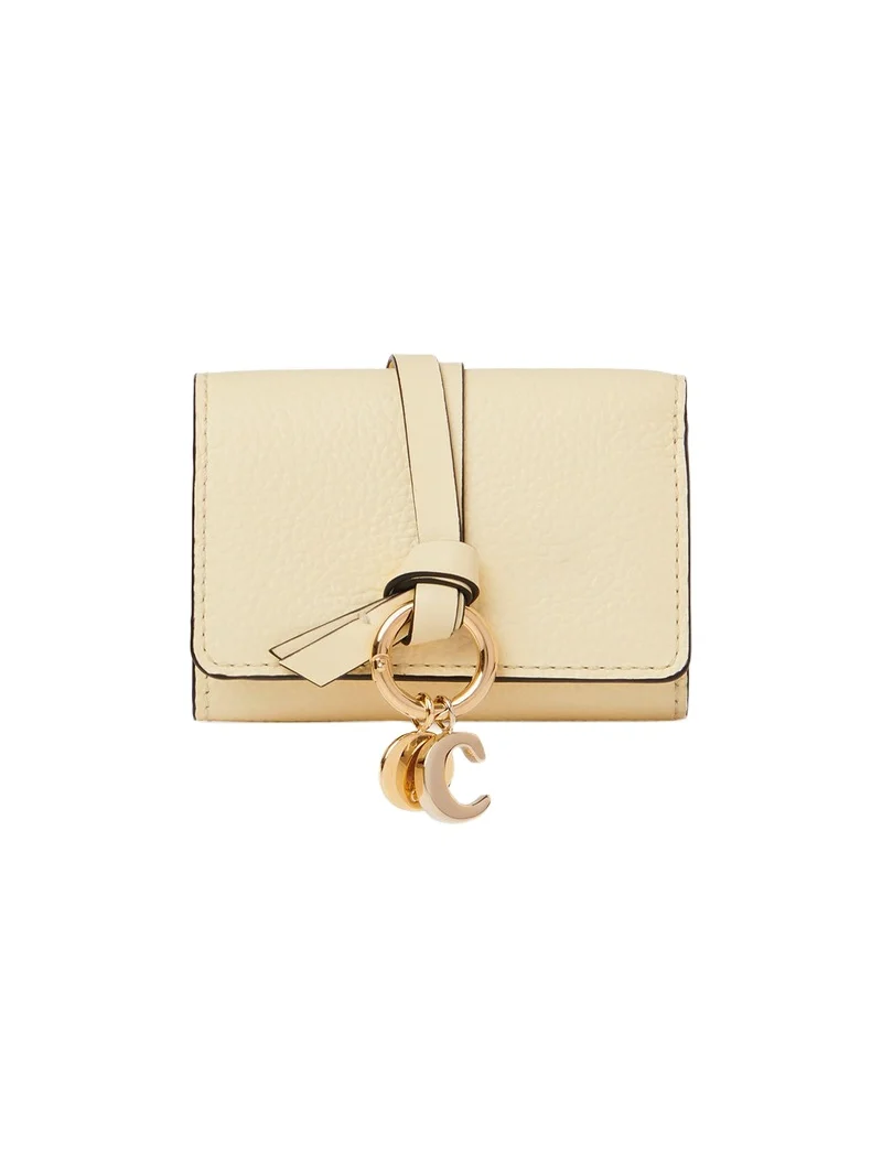Mini Alphabet tri-fold in grained leather