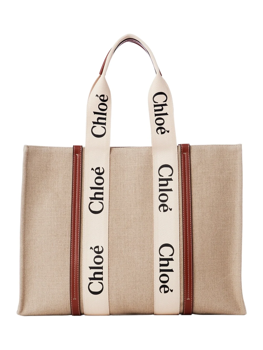 Chloé Large Woody tote bag in linen