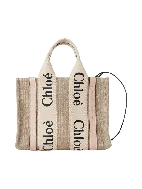 Small Woody tote bag in linen Small Woody tote bag in linen
