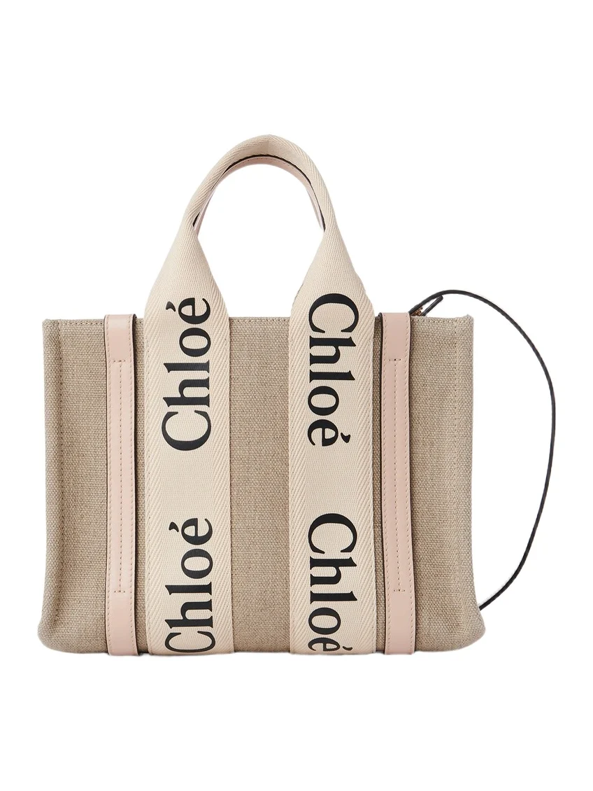 Chloé Small Woody tote bag in linen