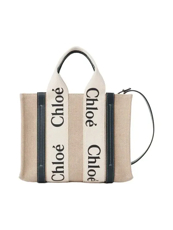 Small Woody tote bag in linen Small Woody tote bag in linen