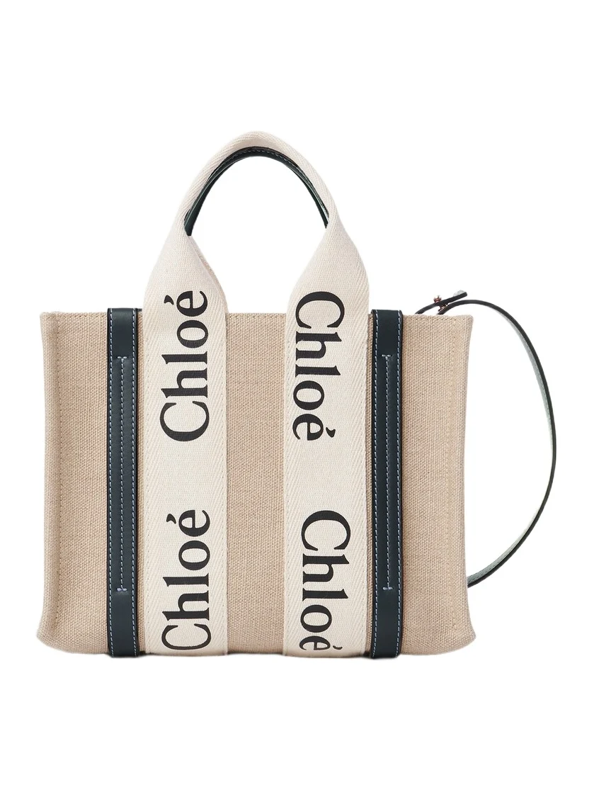 Chloé Small Woody tote bag in linen