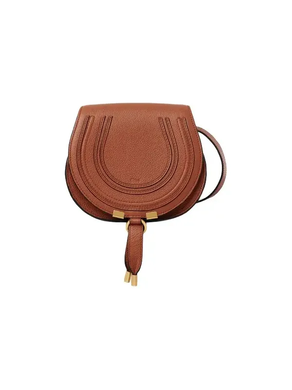Small Marcie saddle bag in grained leather