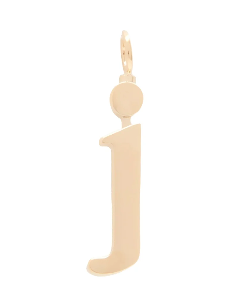 Alphabet letter J charm in brass