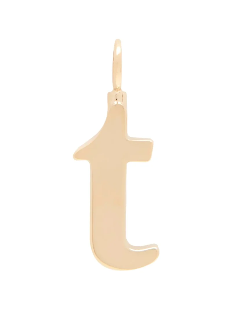Alphabet letter T charm in brass Alphabet letter T charm in brass