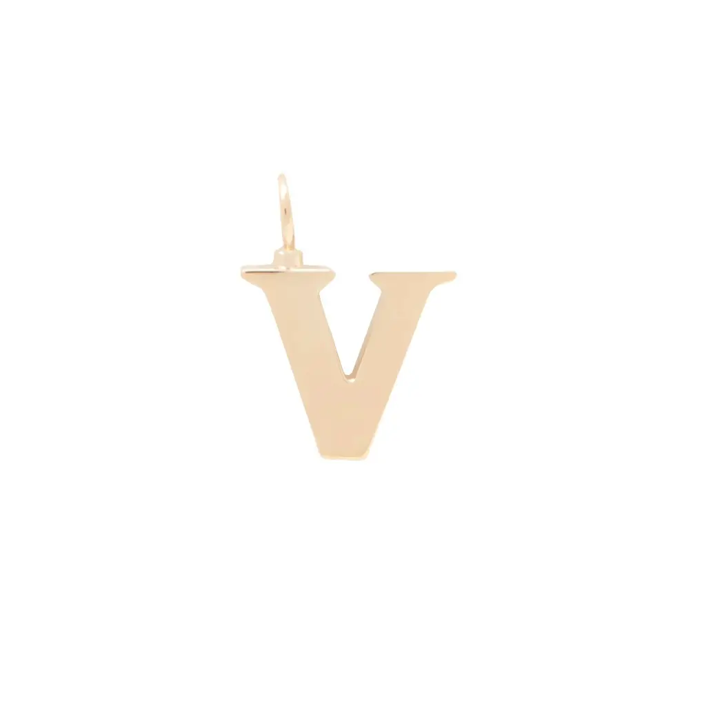 Chloé Alphabet letter V charm in brass | Image 1 Chloé Alphabet letter V charm in brass | Image 1