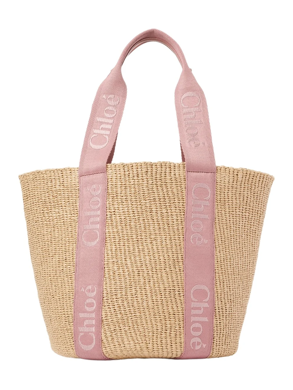 Chloé Large Woody basket in natural fibers