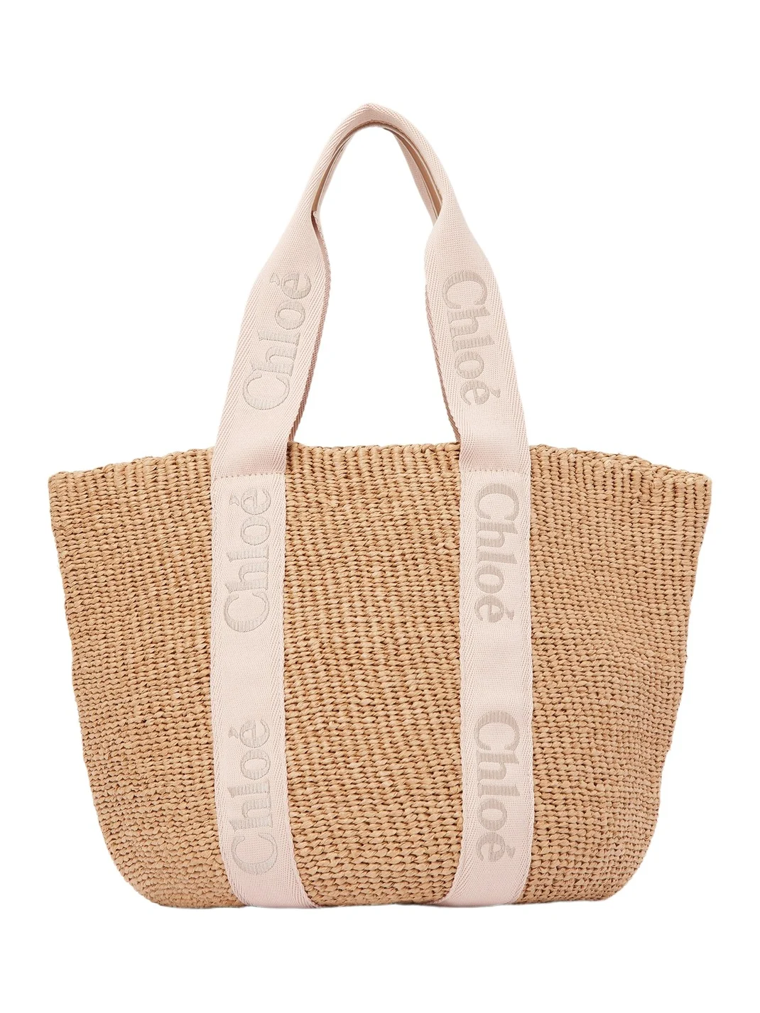 Chloé Large Woody basket in natural fibers