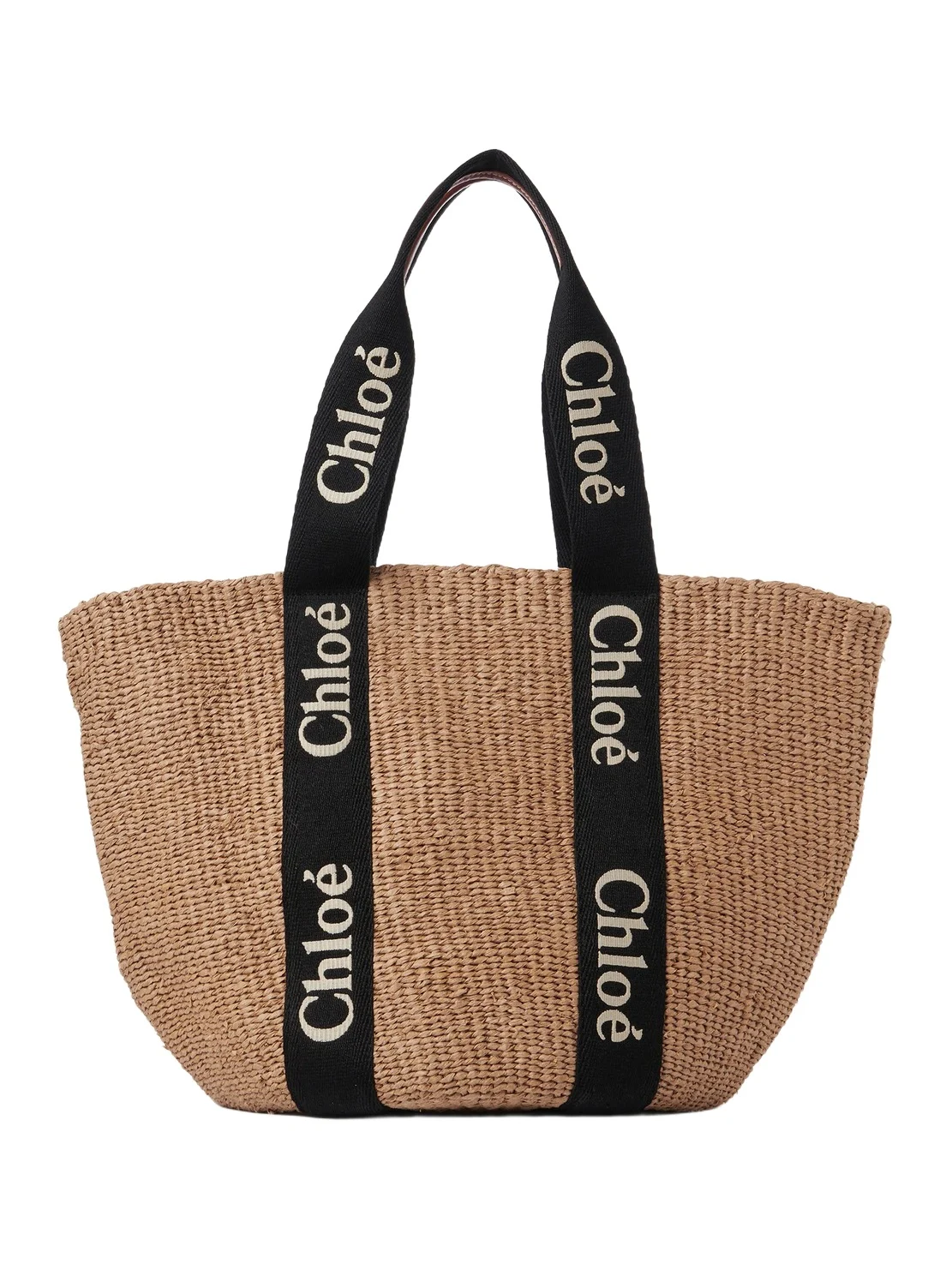 Chloé Large Woody basket in natural fibers
