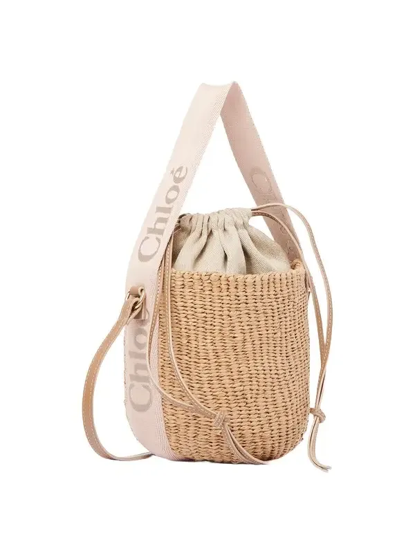 Chloé Small Woody basket in natural fibers