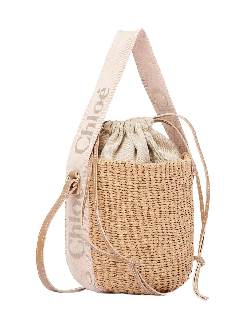 Chloé Small Woody basket in natural fibers