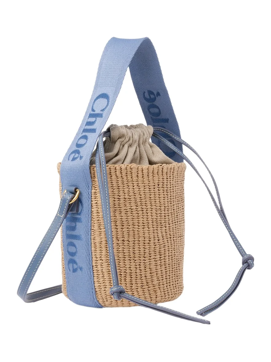 Chloé Small Woody basket in natural fibers