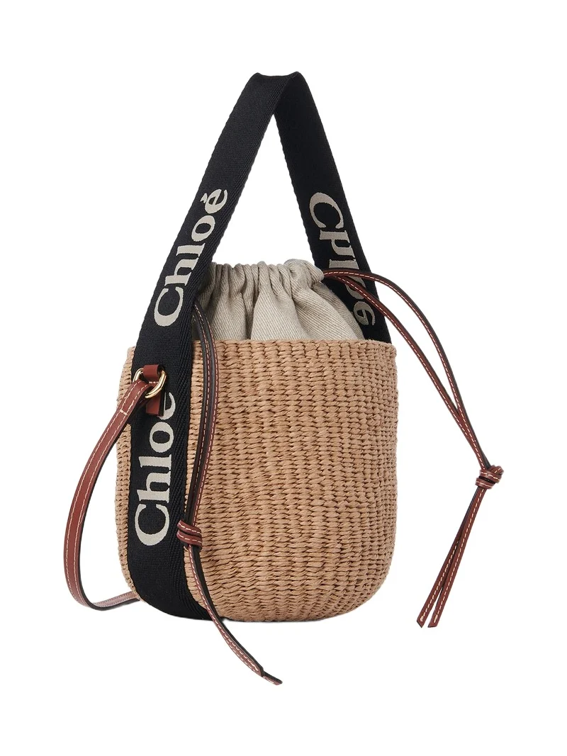 Chloé Small Woody basket in natural fibers