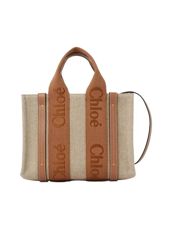 Small Woody tote bag in linen Small Woody tote bag in linen