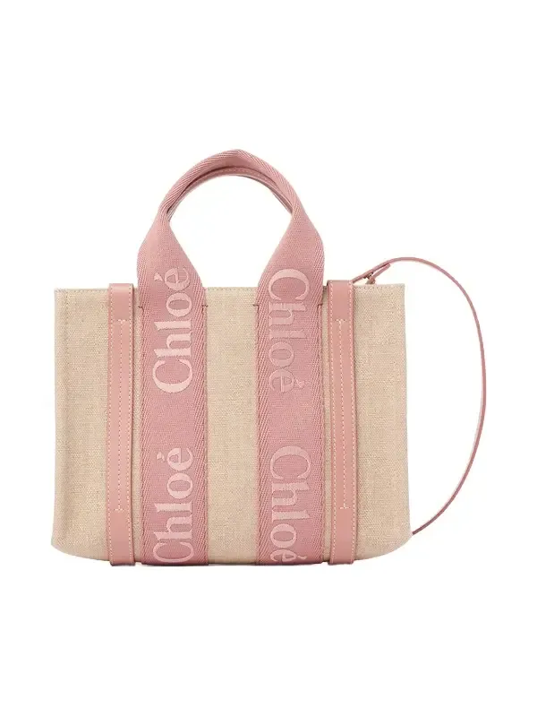 Small Woody tote bag in linen Small Woody tote bag in linen