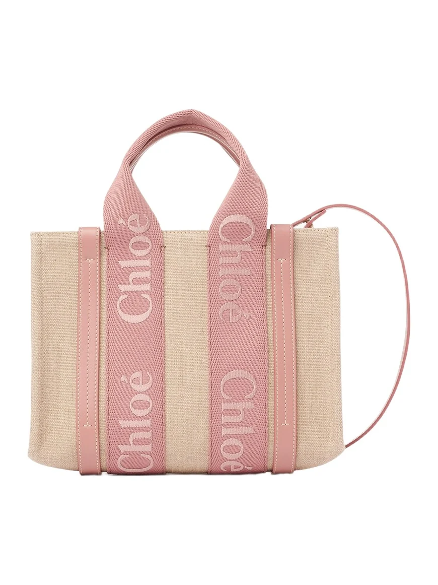 Chloé Small Woody tote bag in linen