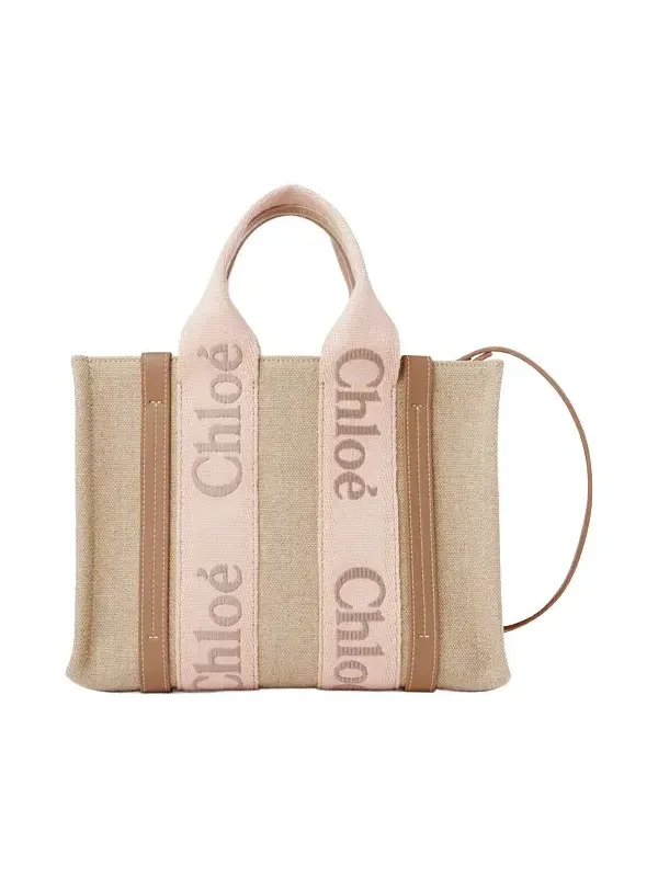 Small Woody tote bag in linen Small Woody tote bag in linen