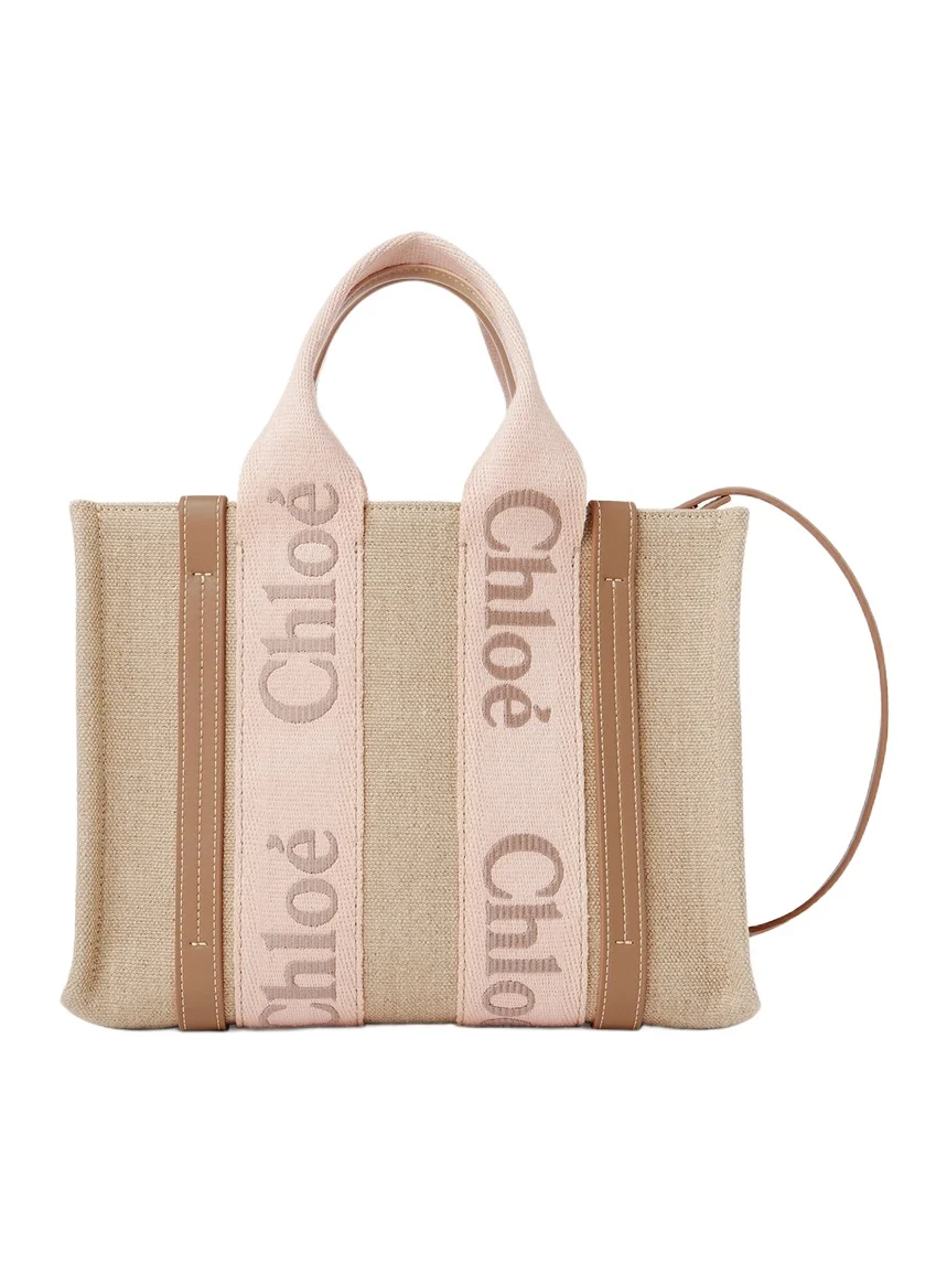 Chloé Small Woody tote bag in linen