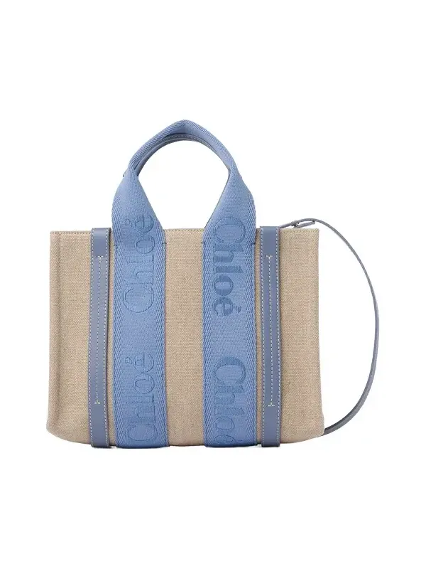 Small Woody tote bag in linen Small Woody tote bag in linen