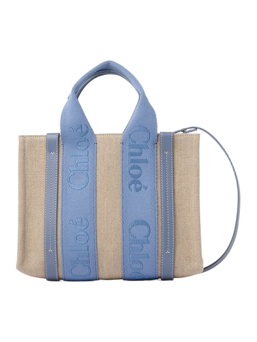 Chloé Small Woody tote bag in linen