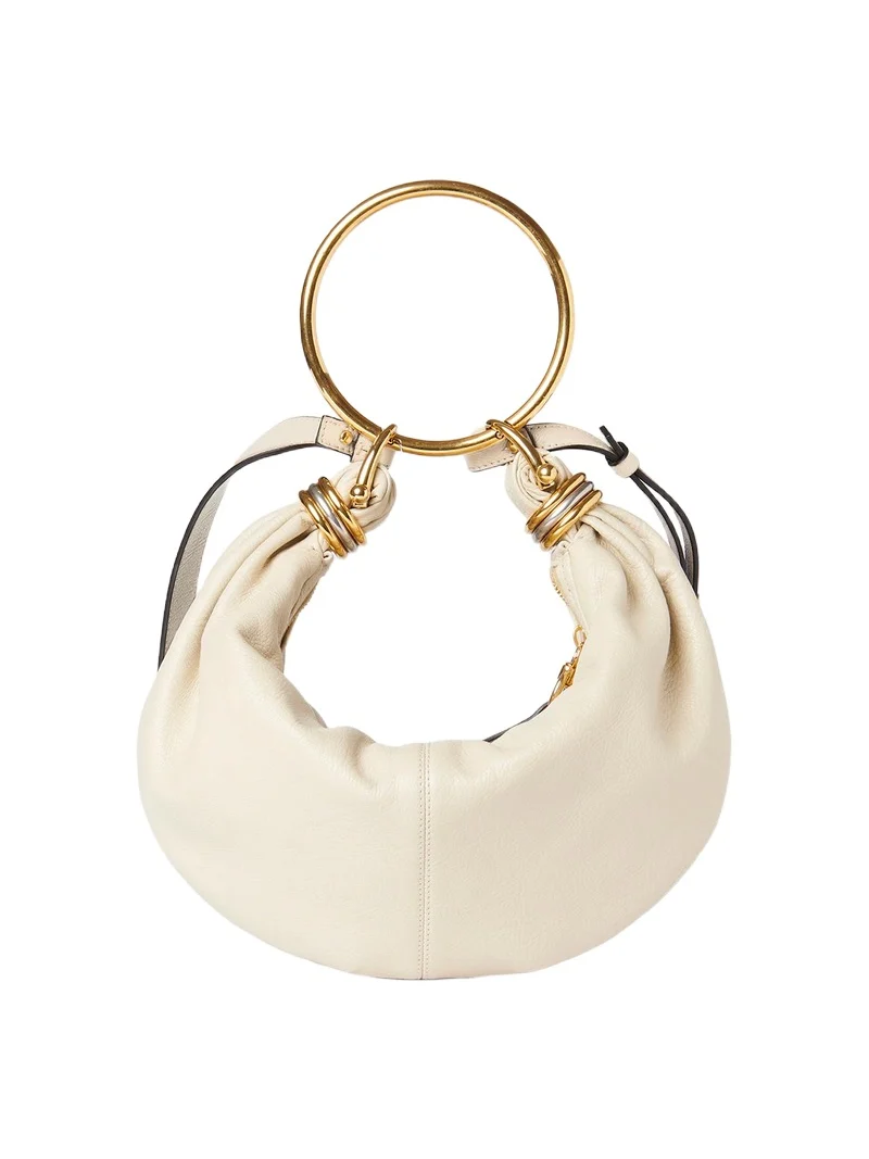 Small Bracelet hobo bag in grained leather Small Bracelet hobo bag in grained leather
