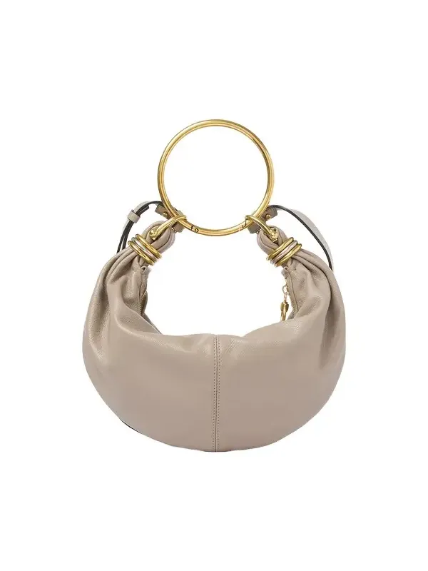 Small Bracelet hobo bag in grained leather Small Bracelet hobo bag in grained leather