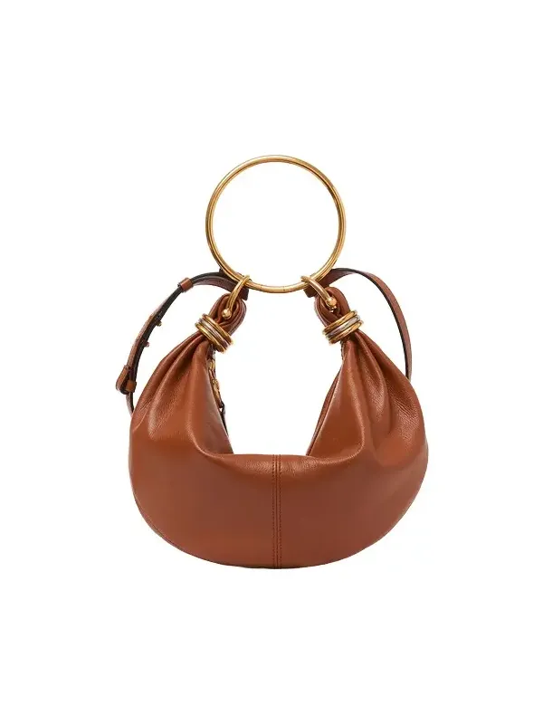 Small Bracelet Hobo bag in grained leather