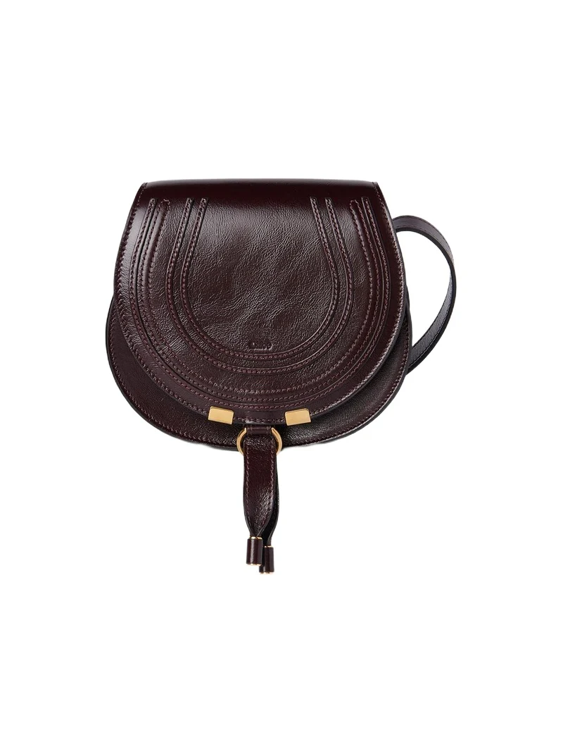 Small Marcie saddle bag in shiny leather