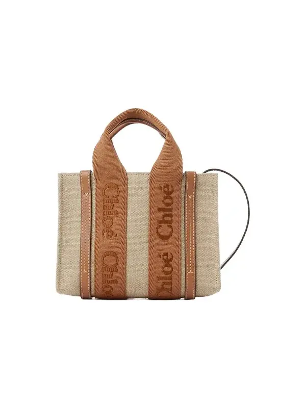 Mini Woody tote bag in linen Mini Woody tote bag in linen