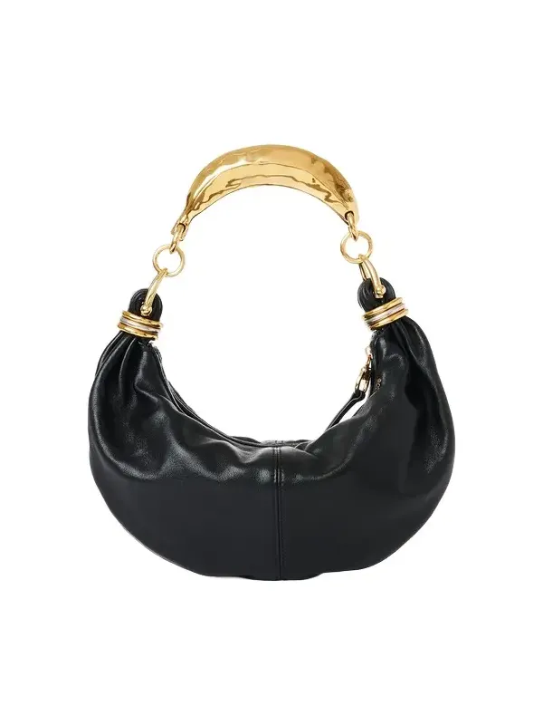 Small Bracelet hobo Bag in grained leather Small Bracelet hobo Bag in grained leather