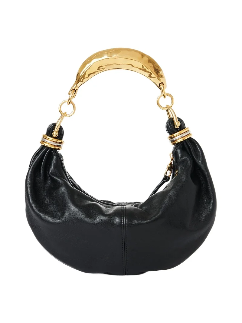 Small Bracelet hobo Bag in grained leather Small Bracelet hobo Bag in grained leather