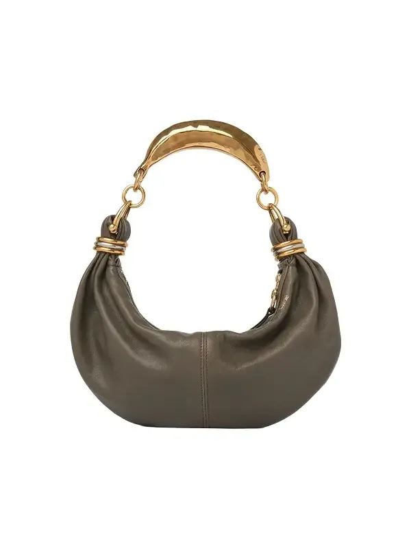 Small Bracelet hobo Bag in grained leather Small Bracelet hobo Bag in grained leather
