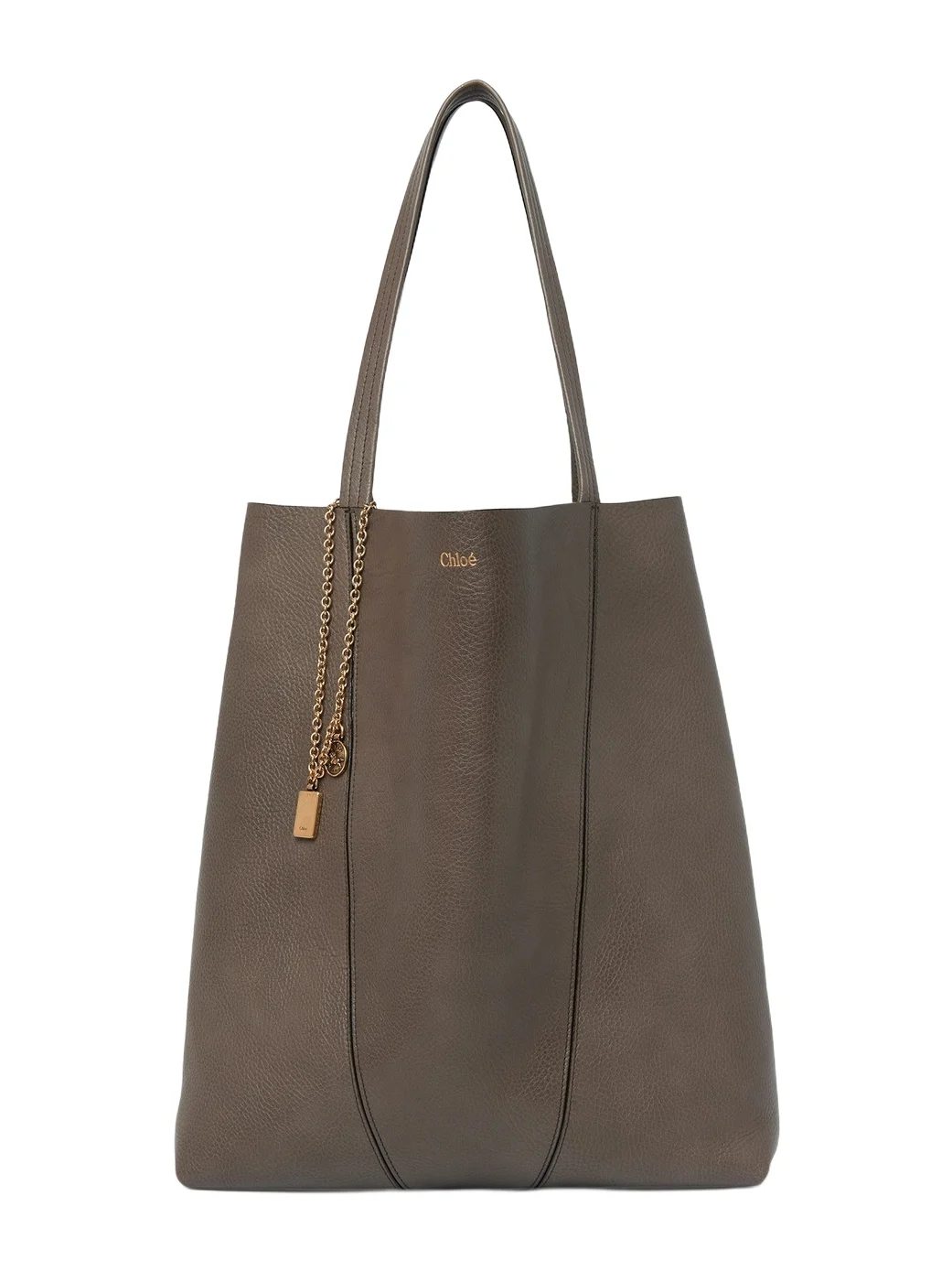 Chloé Large Chloé Spin tote bag in grained leather