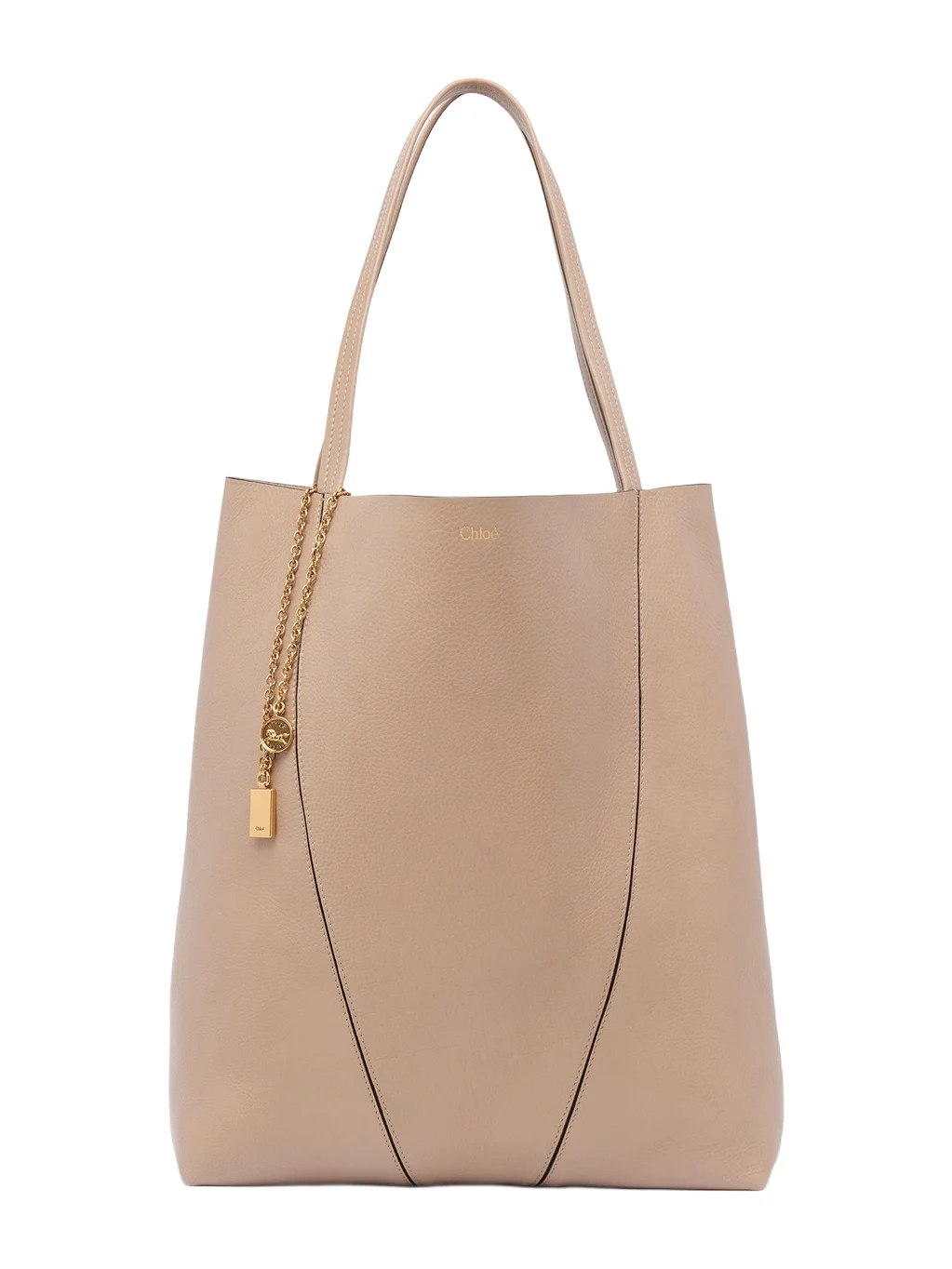 Chloé Large Chloé Spin tote bag in grained leather