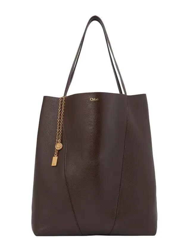 Large Chloé Spin tote bag in grained leather Large Chloé Spin tote bag in grained leather