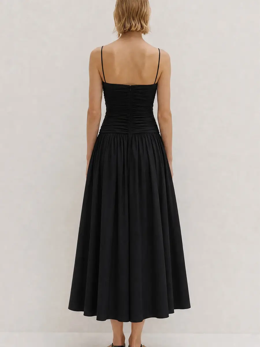 Tove Amina Ruched Cotton Midi Dress | Thumbnail 3 Tove Amina Ruched Cotton Midi Dress | Thumbnail 3